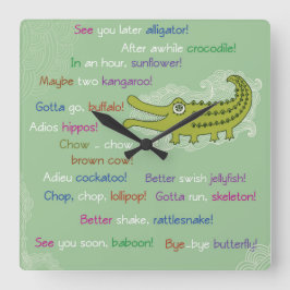 Auf Wiedersehen und Viel Glück von Group, Alligato Quadratische Wanduhr