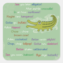 Auf Wiedersehen und Viel Glück von Group, Alligato Quadratischer Aufkleber