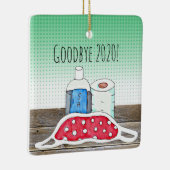 Auf Wiedersehen von 2020 TP, Facemask und Sanitize Keramikornament (Rechts)