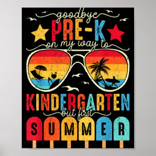 Auf Wiedersehen Vorkindergarten-Abschluss Kinderga Poster
