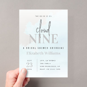 Auf Wolke 9 Elegante Bridal Shower Acryleinladungen