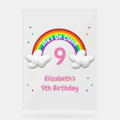 Auf Wolke 9! Regenbogen-Geburtstag Acrylschild (Vorderseite)