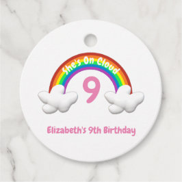 Auf Wolke 9! Regenbogen-Geburtstag Geschenkanhänger