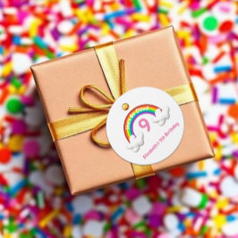 Auf Wolke 9! Regenbogen-Geburtstag Geschenkanhänger