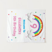 Auf Wolke 9! Regenbogen-Geburtstag Wandteppich (Vorderseite (Horizontal))
