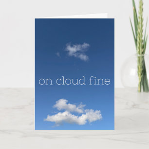 Auf Wolke Fein Lustig Minimalistisch Blauer Himmel Karte