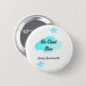 Auf Wolke neun pastellblaue Wolken Stern Junggesel Button (Vorne & Hinten)