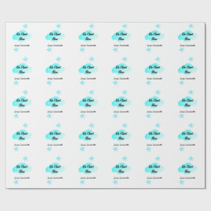 Auf Wolke neun pastellblaue Wolken Stern Junggesel Geschenkpapier