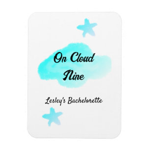 Auf Wolke neun pastellblaue Wolken Stern Junggesel Magnet