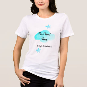 Auf Wolke neun pastellblaue Wolken Stern Junggesel Tri-Blend Shirt