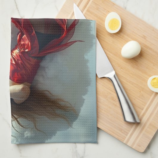 Auf Wolke sieben Geschirrtuch (Viertel Falte)