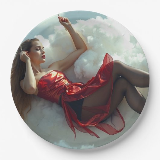 Auf Wolke sieben Pappteller (Vorderseite)