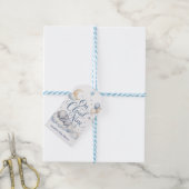 Auf Wolke Sieben, Personalisierter blauer Elefant Geschenkanhänger (Mit Garn)