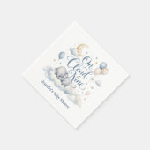 Auf Wolke Sieben, Personalisierter blauer Elefant Serviette (Ecke)