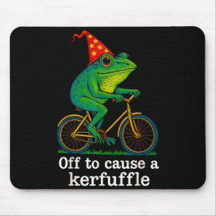 Auf zu einem Tumult Lustiger Frosch Zauberer Fahrr Mousepad