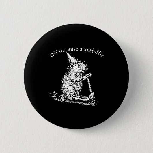 Auf zu einem Tumult, lustiger Murmeltier Roller Button (Vorderseite)