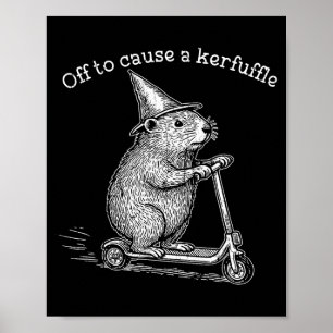 Auf zu einem Tumult, lustiger Murmeltier Roller  Poster