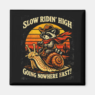 Auf zu einem Tumult Waschbär Vintage Magnet