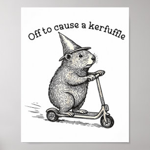 Auf zu einem Tumult Wasserschwein Rollerchaos Lust Poster