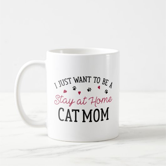 Auf Zuhause Cat Mama bleibe Kaffeetasse (Links)