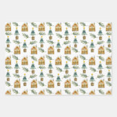 Auf Zuhause Hygge Weihnachtsmuster Geschenkpapier Set (Vorderseite)