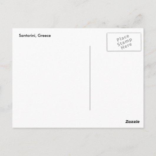 Auf Zuhause in Santorini Postkarte (Rückseite)