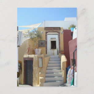 Auf Zuhause in Santorini Postkarte