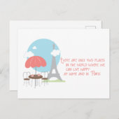 Auf Zuhause oder Paris Postkarte (Vorne/Hinten)