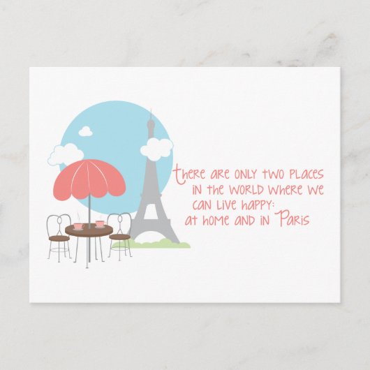 Auf Zuhause oder Paris Postkarte (Vorderseite)