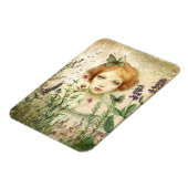 Auf Zuhause unter den Blume Mixed Media Collage Magnet (Linke Seite)