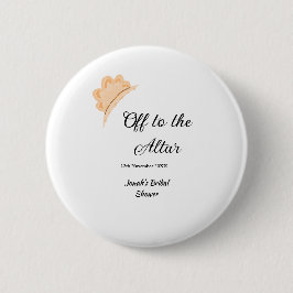 Auf zum Altar orangefarbene Kappe Hut Junggesellin Button