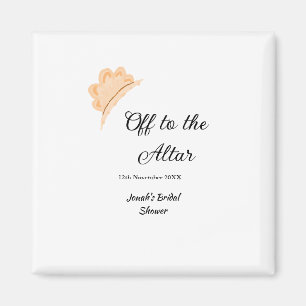 Auf zum Altar orangefarbene Kappe Hut Junggesellin Magnet