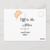 Auf zum Altar orangefarbene Kappe Hut Junggesellin Postkarte (Rückseite)
