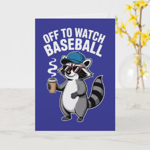 Auf zum Baseball schauenden Waschbären Karte