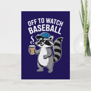 Auf zum Baseballschauen Waschbär Auto Karte