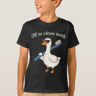 Auf zum Zahnputzen lustige Gans Zahnarzt zahnärztl T-Shirt