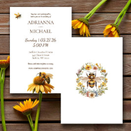 Auf zur Biene Rustikale Hochzeitseinladung Einladung
