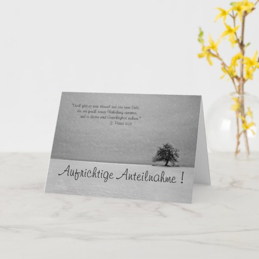 Aufaus der Anteilnahme mit Spruch Karte (Gelbe Blume)