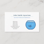 Aufbau und Wartung von Fischschüssel und Aquarium Visitenkarte (Vorderseite)
