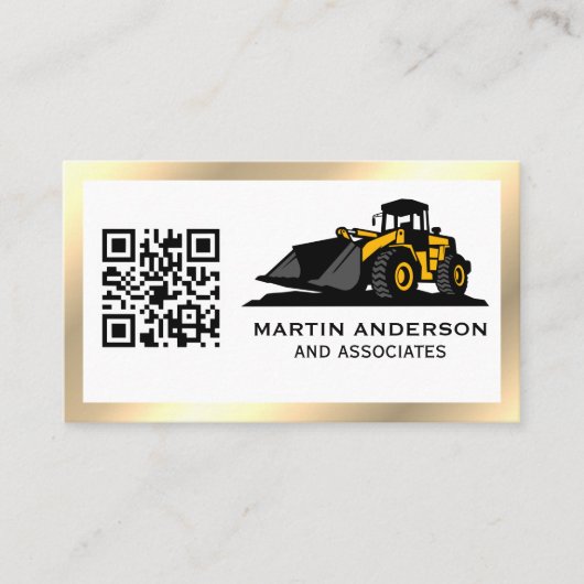 Aufbau von Unternehmen | QR-Code | Gold Metallic Visitenkarte (Vorderseite)