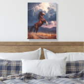 Aufbäumendes Pferd-Blitzsturm-Gemälde Leinwanddruck (Insitu (Schlafzimmer))