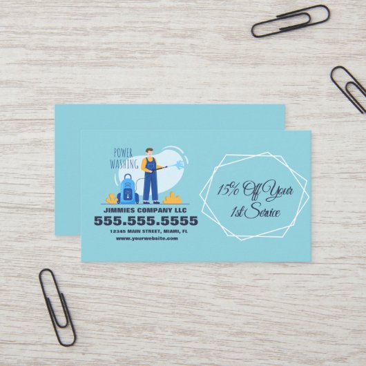 Aufbereitungsunternehmen für Power-Waschabfälle B Visitenkarte (Vorderseite/Rückseite Beispiel)