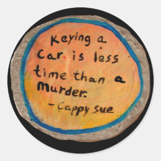 Aufbewahrung von Autos und Mordaufklebern Runder Aufkleber