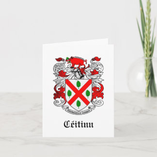 Aufbewahrung von Familiencoat von Waffennotecards Karte