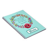 Aufblähung Psalm 118:24 Blume Kranz farbiger Name Notizblock (Rechte Seite)