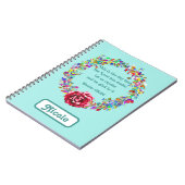 Aufblähung Psalm 118:24 Blume Kranz farbiger Name Notizblock (Linke Seite)