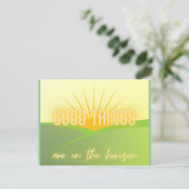 Aufblähung von grün-gelblich inspirierendem Text Postkarte (Stehend Vorderseite)