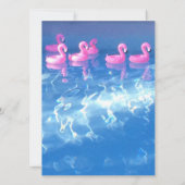 Aufblasbare Flamingos im Pool - Party im Pool Einladung (Rückseite)