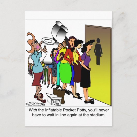 Aufblasbare Pocket Potty Postkarte (Vorderseite)