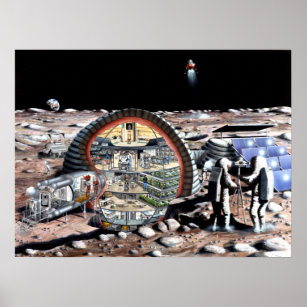 Aufblasbarer Lebensraum für den Mond Poster